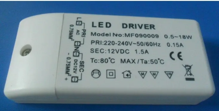 One pcs resell 12V/18W/1.5A constant voltage led driver AC220-240V input  12V output 8 24w input voltage ac200 240v output voltage：dc24 75v output current 280 300ma±5% size 32 20 13mm 18 36w input voltage ac200