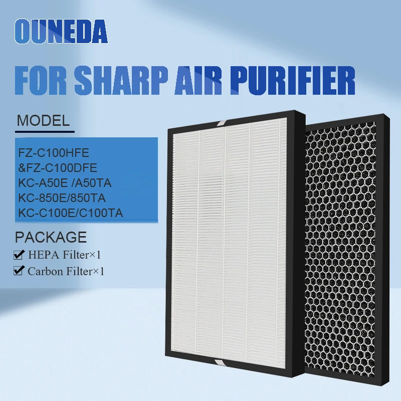 Для FZ-C100HFE FZ-C100DFE HEPA и угольный фильтр Замена очиститель воздуха Sharp KC-C100E KC-A50E KC-850E KC-BB30-W