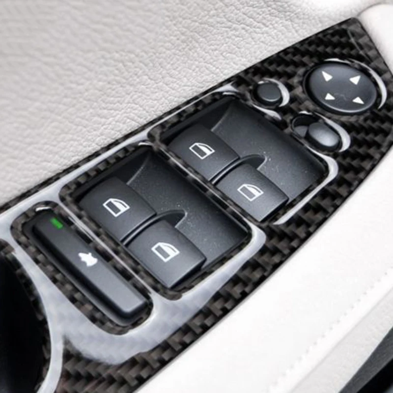 Высококачественный автомобильный аксессуар из углеродного волокна, дверной оконный переключатель, крышка для BMW X5 E70 X6 E71