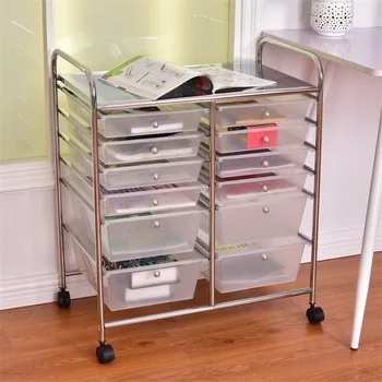 

12 Storage Drawer Organizer Bins Rolling Cart High Quality Floor Type Steel Frame Room Organizer Shelves for Sundries HW56500