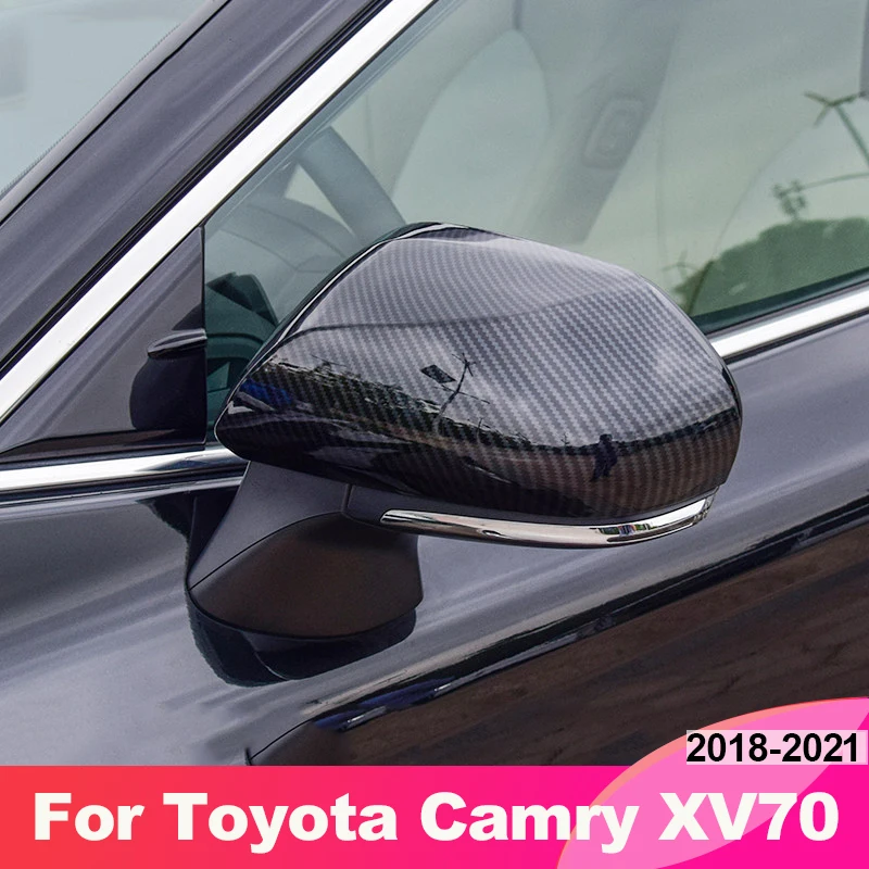 

Чехол для зеркала заднего вида из углеродного волокна, оригинальная замена для автомобиля Toyota Camry 8TH XV70, установка 2018 2019 2020 2021, аксессуары
