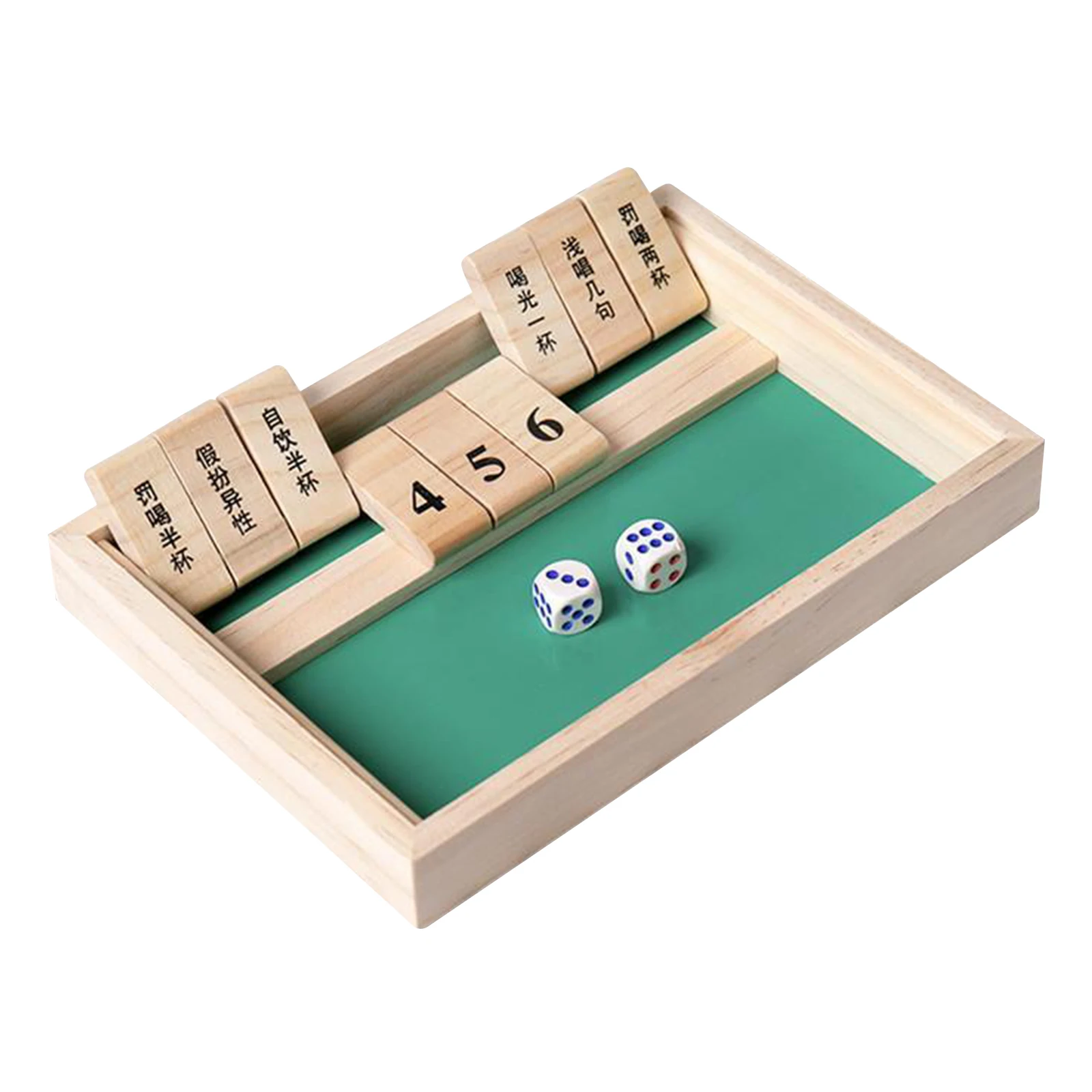Traditional Classic Deluxe 9 Numbers Wooden Shut the Box Board Game for Kids Adults Friends Club Drinking Toys for 1-2 Player