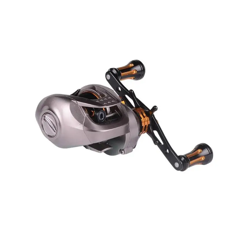 

Left Hand Low Profile Casting Fishing Reel Double Brake System 8kg Maximum Tension 17 and 1 Bearing Dual-brake Fish Reel