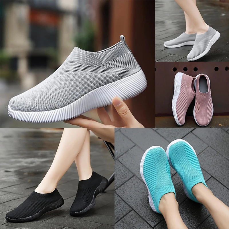 

New high quality wholesale moms shoes flying socks womens shoes cross border leisure soled sports shoes elderly shoes 44