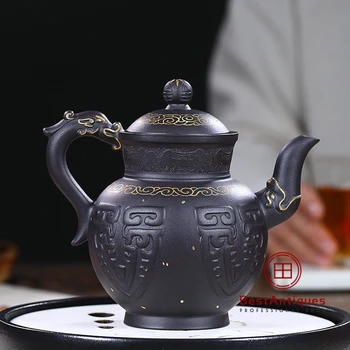 

Yixing Zisha Teapot Purple Clay Teapots Handmade Heini Longzun 470cc