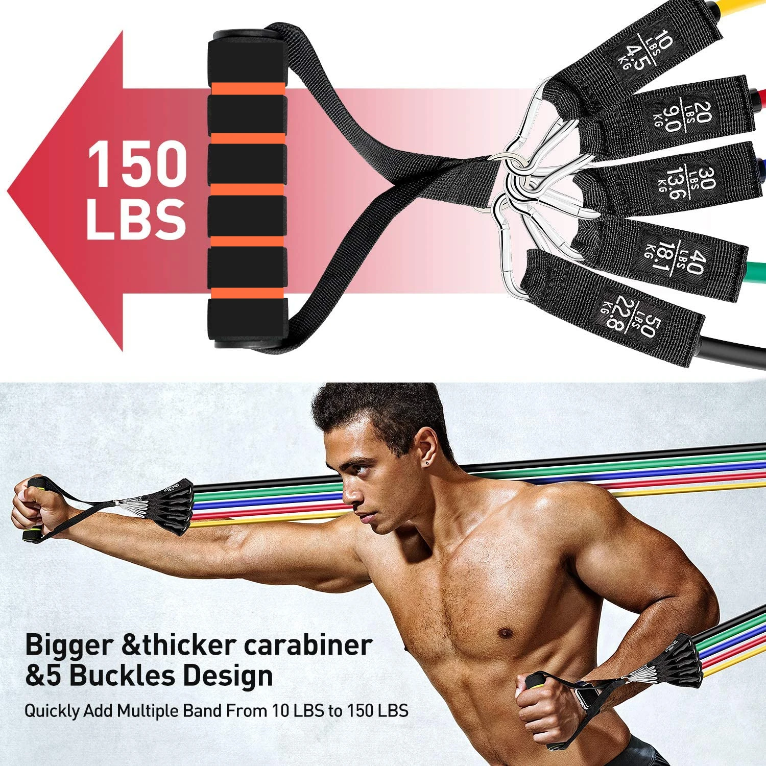 US $25.56 Resistance Bands Set Exercise Bands with Door Anchor Legs Ankle Straps for Resistance Training Physical Therapy Home Workouts