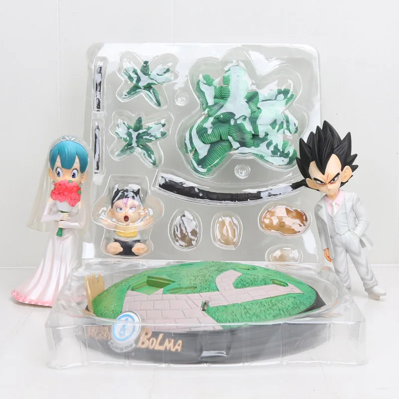 Anime Figures Dragon Ball Z Vegeta&Bulma Bolma Wedding Day PVC Action Figurine Toys Model Doll Cute Collectible Gift DBZ Figma