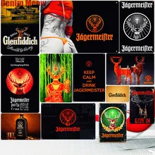 Jagermeister винтажная металлическая жестяная вывеска, украшение для паба, бара, олень, пивная рекламная тарелка, ликер, пивная настенная наклейка, домашний декор, N276
