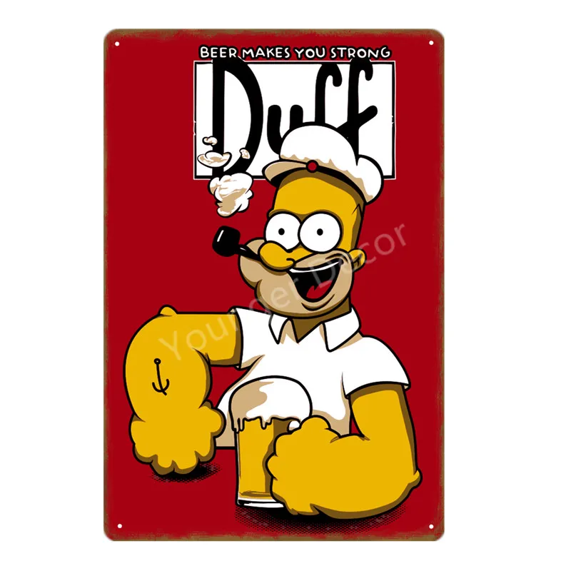 SKU1324A Мультфильм металлический плакат Duff пиво металлические знаки на алкоголь табличка Настенный декор для бара паба клуба человек пещера декоративная тарелка YA031 - Цвет: SKU1324A