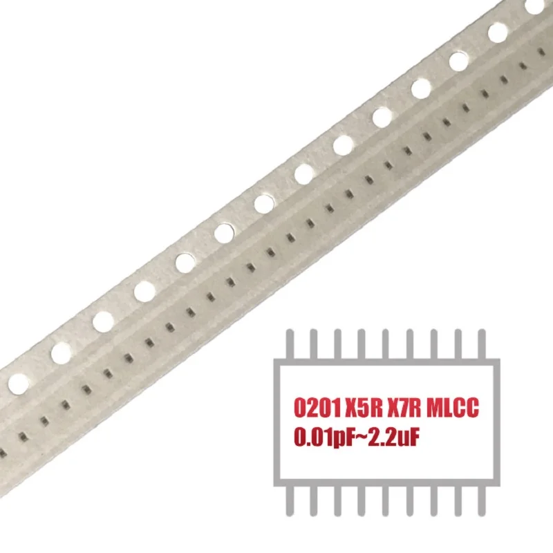 MY GROUP 100PCS 0201 X5R X7R  SMD less than 2.2uF  MLCC Monolithic Chip Multilayer Ceramic Capacitor in Stock 100pcs 0201 220nf 6 3v 10v 16v 25v ±10% 0 22uf 224k x5r smd chip multilayer ceramic capacitor