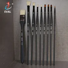 

EVAL Watercolor Oil Painting Brushes Pig Mane Bristle Black Wooden Handle Multi-function Drawing Art Supplies