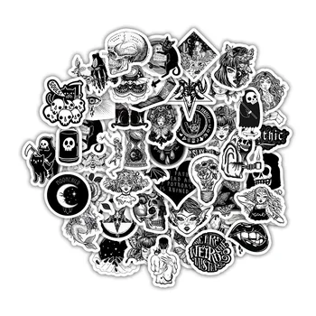 

50 Black Gothic Graffiti Stickers Black and White Suitcase Mobile Phone Laptop Skateboard Helmet Stickers