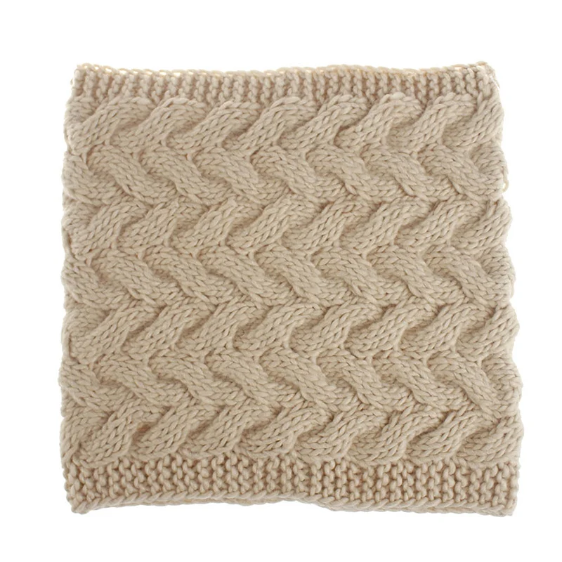 Khaki scarf Женские шарфы, Зимний вязаный шарф-снуд, теплый бесконечный снуд, женский шарф с кольцом и петлей, Модный Круглый шейный платок - Цвет: Khaki scarf
