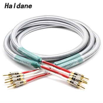 

Haldane Pair HIFI Speaker Audio Cable Audiophile OFC &silver Krell Speakon Wire Cables with Golden Plated Banana Plug