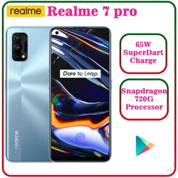 Realme 7 Pro 8 Гб 12 Гб глобальная смартфон 65 Вт Быстрая зарядка отпечатков пальцев разблокированная полный экран мобильного телефона Snapgragon 720 г иг...