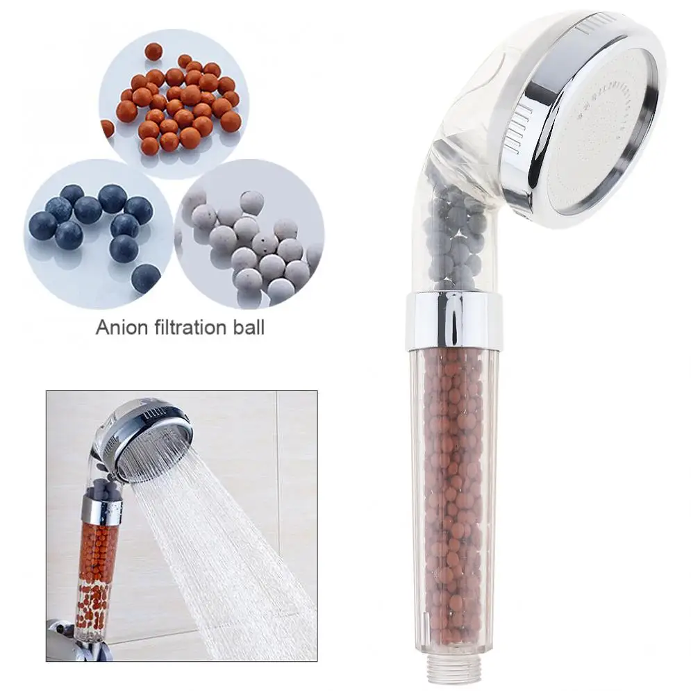 Anion SPA Filtration Shower Head Bathroom Water Saving Filter Handheld Nozzle 