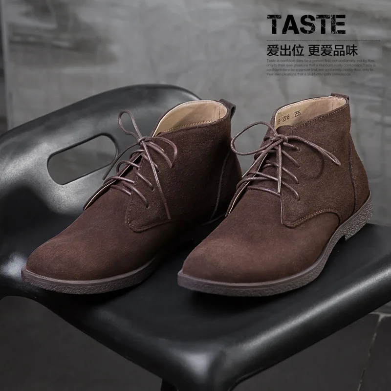 

Winter Desert Boots Mid-top Shoes Suede Shoes Martin Boots Fashion Man Short Boots Hight-top British Style Suede Men's Shoes Sub