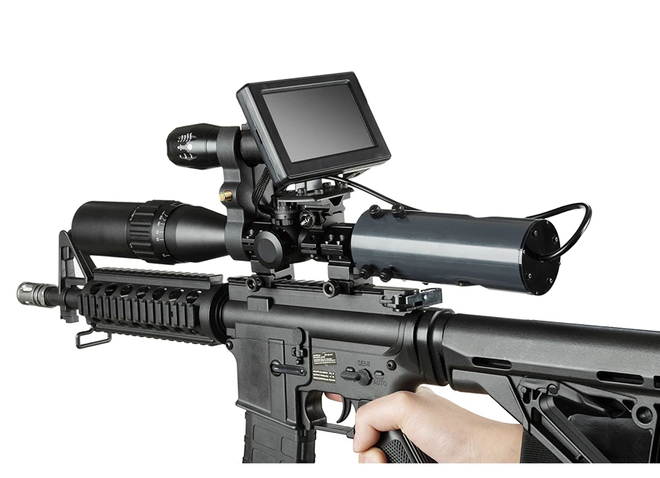 

4.3Inch LCD Riflescope 850nm 100-200m Night Vision Distance Optic Hunting Tactical Scope 18650 Battery Waterproof Hunting Device