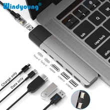 USB C концентратор HDMI 1000 м Ethernet Rj45 адаптер с PD блок питания 3,0 порт type C док-станция для MacBook Pro/Macbook Air USB-C