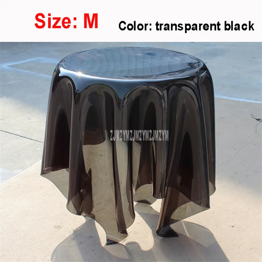 transparent black M Нордический Круглый акриловый чайный стол, книга, красочная прозрачная домашняя гостиная, спальня, волшебная скатерть, дизайнерский роскошный современный стол - Цвет: transparent black M