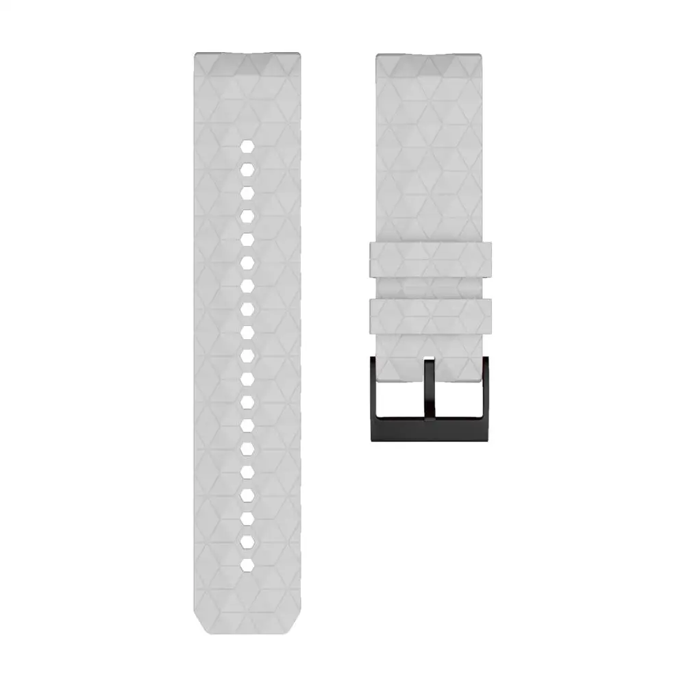 Резиновый ремешок подходит для Suunto Spartan Sport Wrist HR/Suunto 9 Spartan/Suunto 9 titanium 24 мм Smart Quick release watch band - Цвет ремешка: white