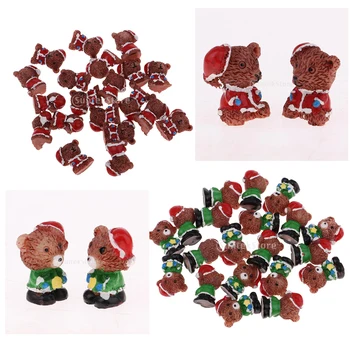 

20pcs/Lot Cute Mini Bears with Hat Christmas Decoration Desk Top Decoration