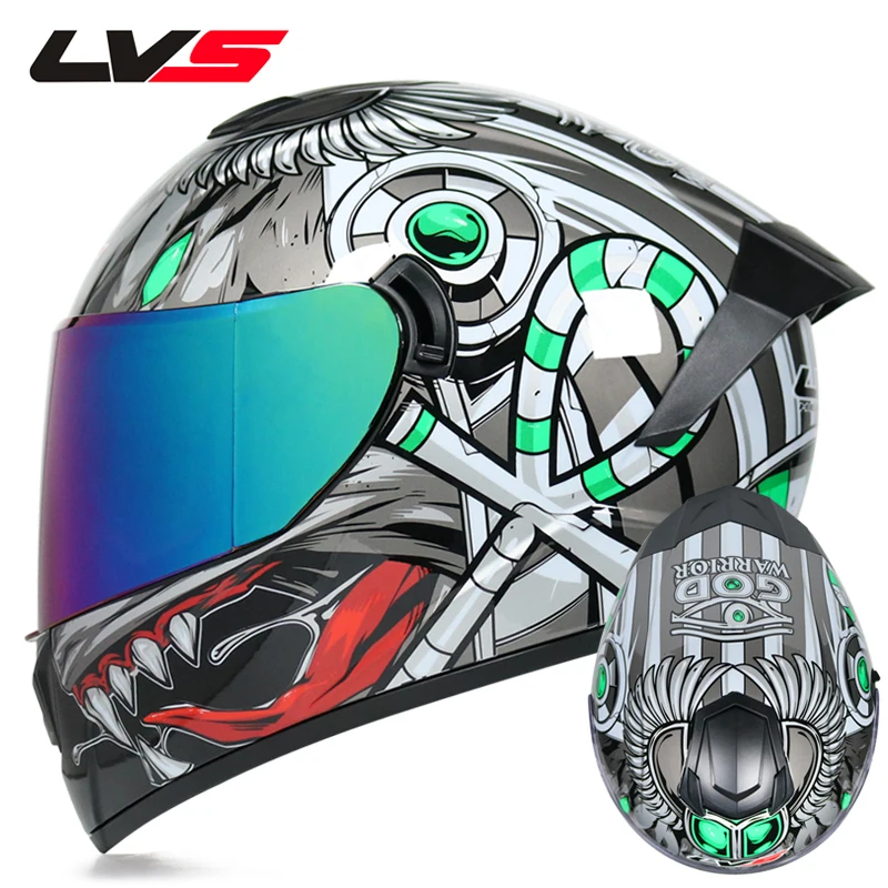 Полнолицевой мотоциклетный шлем с двойным объективом стильный быстросъемный гоночный шлем Moto DOT утвержден - Цвет: h9