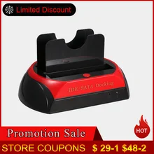 Station d'accueil HDD double disque dur Station d'accueil pour 2.5 pouces 3.5 pouces IDE/SATA USB 2.0 boîtier de disque dur interne(China)