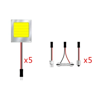 

48SMD Map Light Interior Dome Map Light Lamp 5X Car Festoon T10 White LED