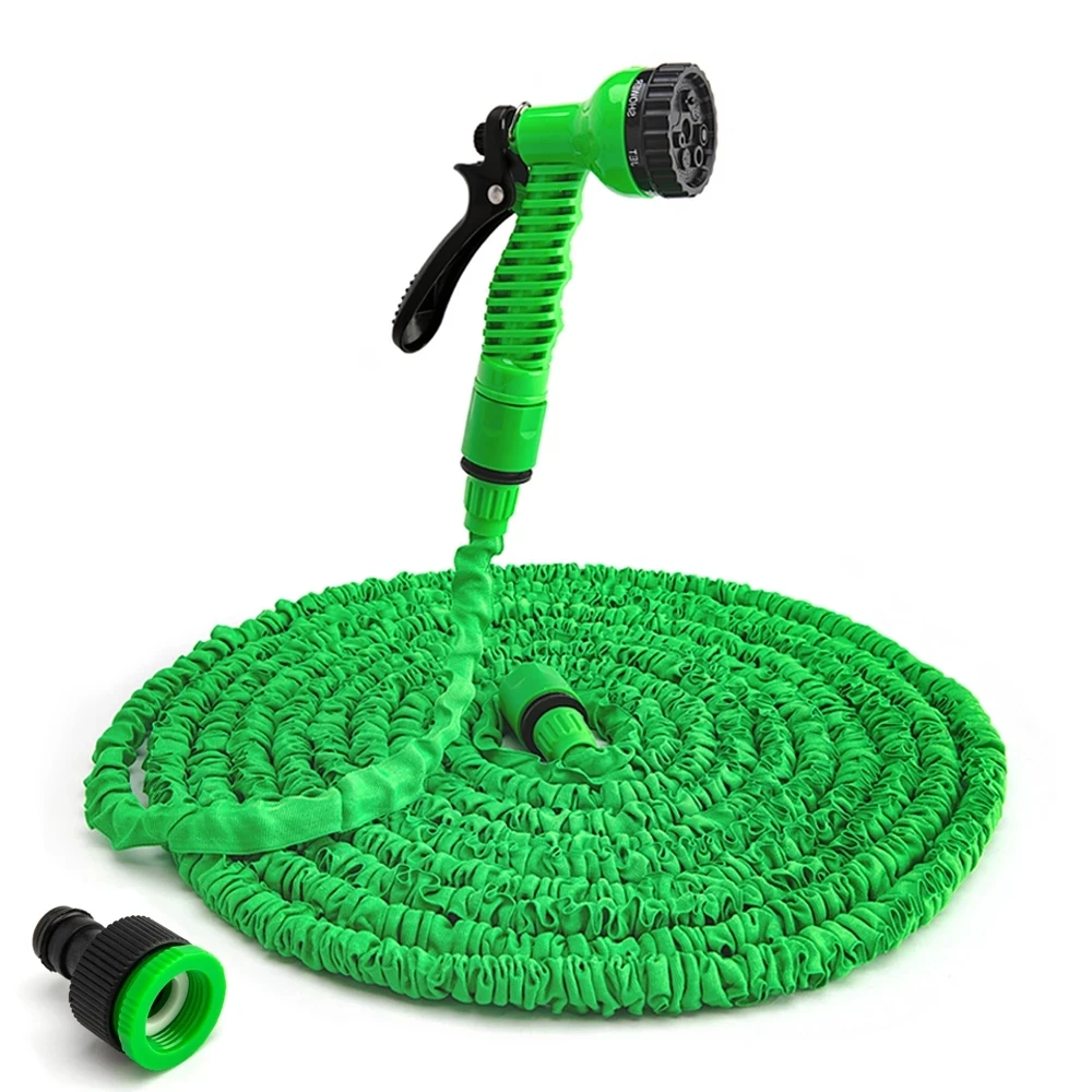 25 150FT Watering Garden Hoses with 7 Function Water Gun Nozzle