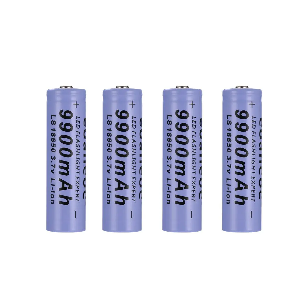 4pcsSafe Экологичные прочные фиолетовые 3,7 V 18650 батареи 9800mAh литий-ионная аккумуляторная батарея для фонарика