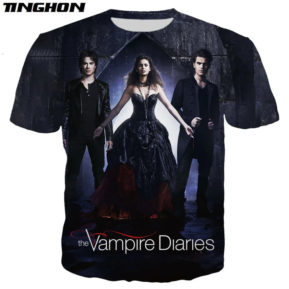 XS 7XL The Vampire Diary Cute Men Shirts 3D Printed Tee Funny Fashion ...