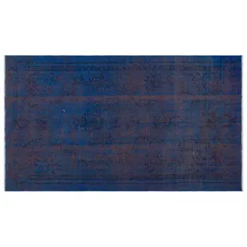

Handmade Blue Vintage Overdyed Turkish Area Rug 148x262 Cm-4'10''X8'7''