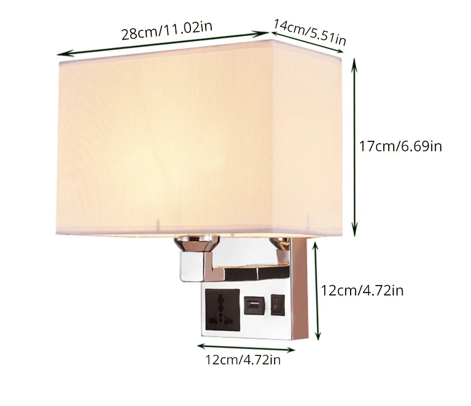 Socket USB E27 LED Bulb Wall Lamp Stair Bathroom Sconce Wall Lights with Switch Applique Nordic Bedside Lamps Bedroom Lighting (7)