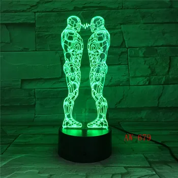 

Iron Man 3D Night Light Touch Switch 7 Color Changing LED Table Lamp Ironman Hero USB Night Lights Lamp for Office Light AW-679