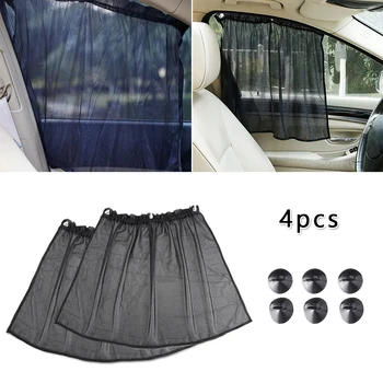 

4pcs Translucent Black Magnetic Summer Car Sunshade UV Protector Side Window Curtain Sun Shade Universal Accessories