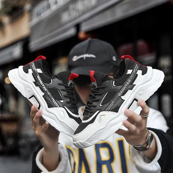 

TGoBro 2020 Summer New High Rise Shoes Men's Breathable Fashion Men's Shoes Personality Korean Sports shoes Men