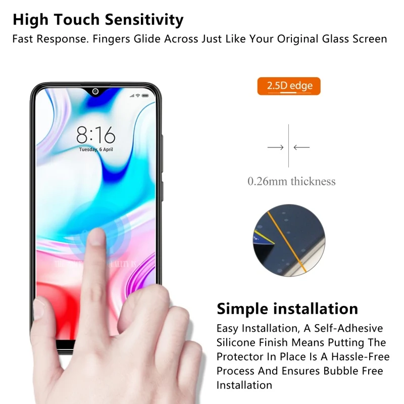 10 шт закаленное стекло для Xiaomi Redmi 8 стекло протектор экрана 2.5D 9H закаленное стекло для Xiaomi Redmi 8 защитная пленка
