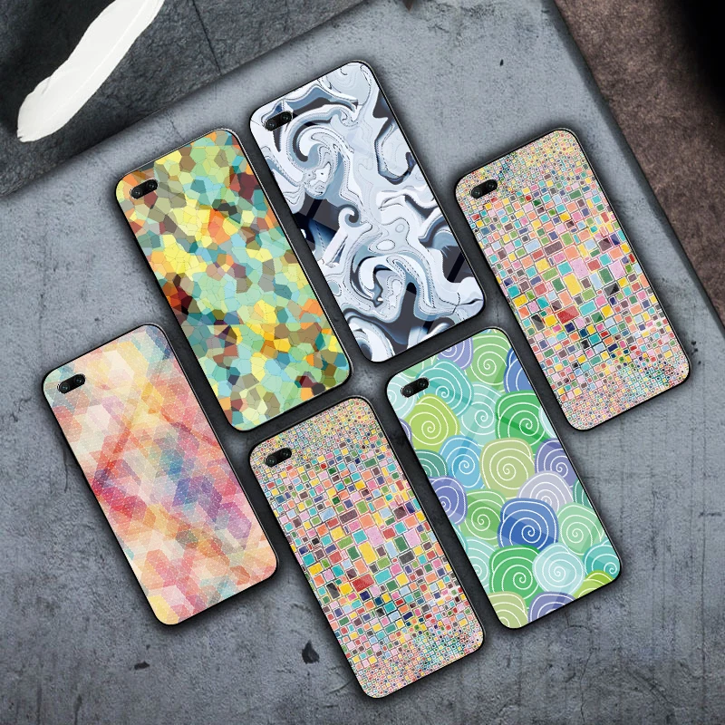 Камуфляжный Графический Роскошный чехол из закаленного стекла для iPhone 5 5S 6 6s 7 8 Plus