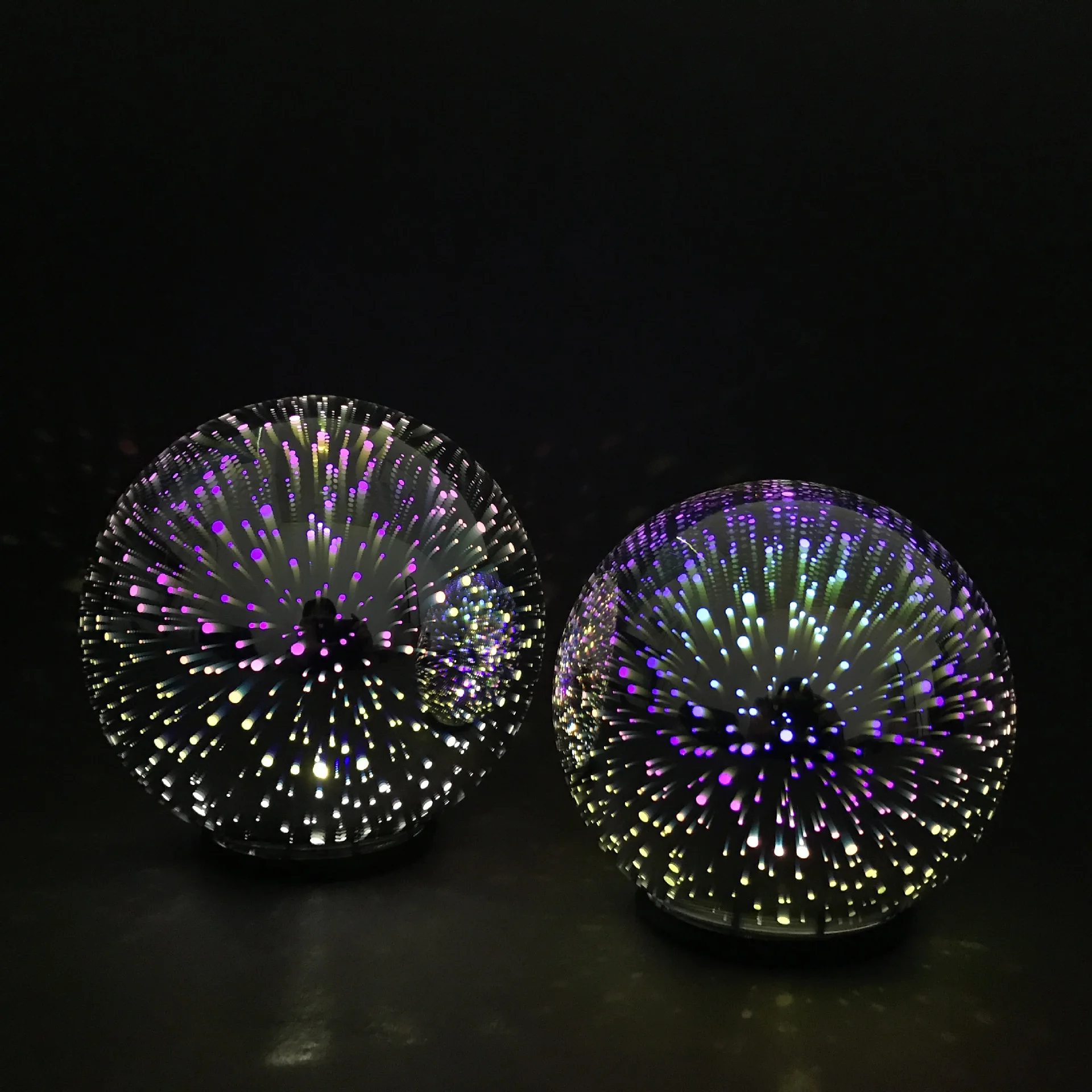Modern Silver Moon Star Table Decoration Lamp Bedroom Living Room Glass Cover Magic Crystal Battery Ball Lamp