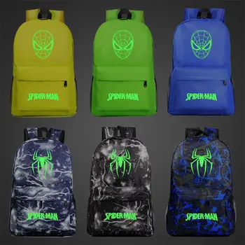 

Green Luminous Comic Superhero Spider Boy Girl Book School Bag Women Bag Pack Teenagers Schoolbags Men Student Backpack