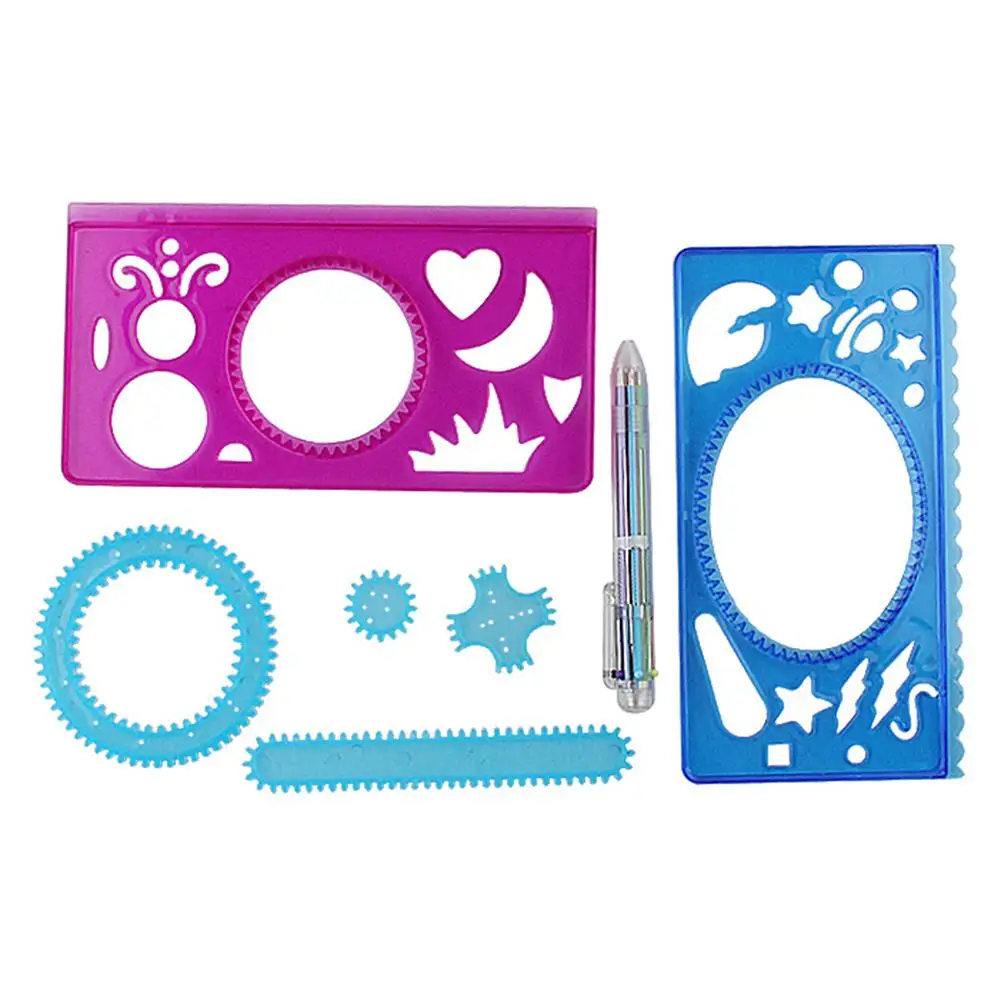 Spirograph Drawing Toys Set Interlocking Gears Wheels Drawing Accessories Creative Educational Toy Children with Ballpoint Pen
