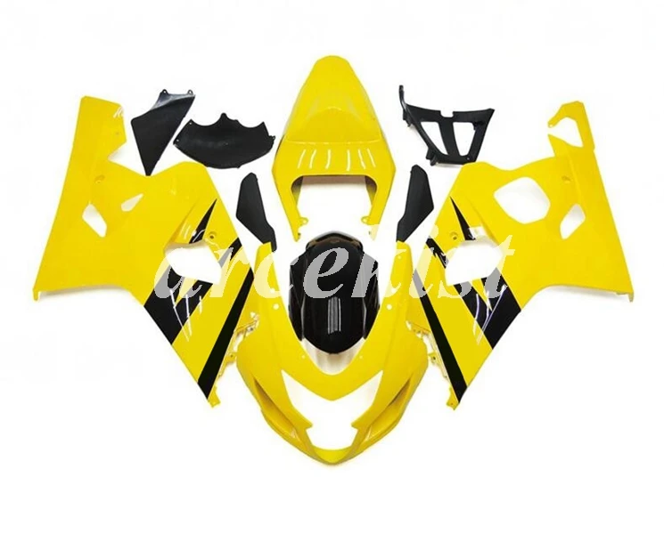 

New ABS Motorcycle Injection Full Fairings Kit Fit for Suzuki GSX-R600 GSX-R750 K4 2004 2005 04 05 Bodywork set yellow black