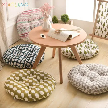 

Round Shape 2 Size Seat Cushion Silk Cotton Core Cotton Polyester Tatami Cushion Pillow Home Decoration Car Soft Sofa Cushion