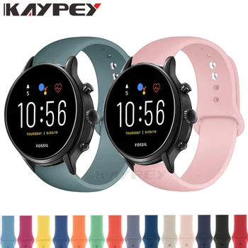 

22mm Silicone Strap Band For Fossil Gen 5 Carlyle HR Julianna HR Band for Fossil Sport 43mm / Q Explorist HR Gen 4 Bracelet