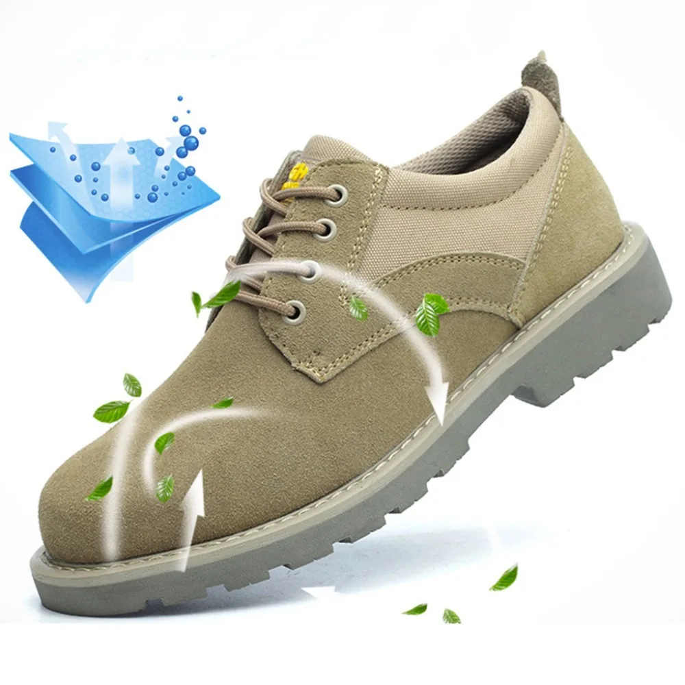 training shoes men steel head sports shoes safety and comfort work shoes breathable wear-resisting casual shoes 40J26 (1)