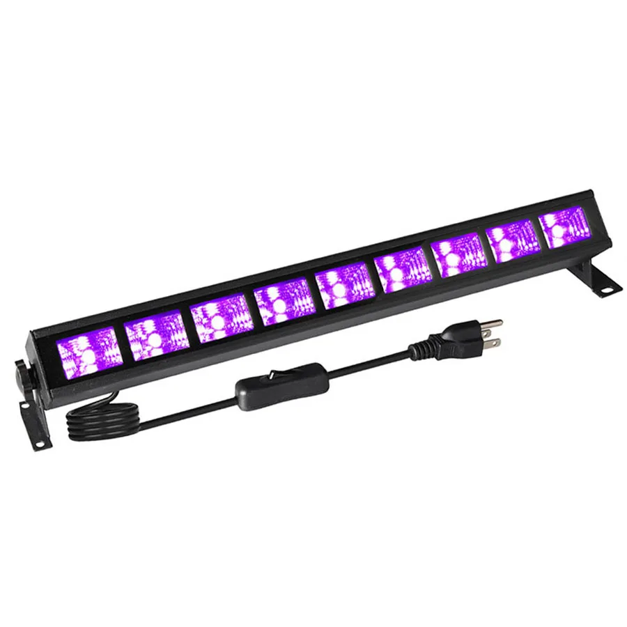 

Thrisdar 36W Disco UV Violet Black Lights 9 LED Blacklight Bar Lamp For Glow Party Christmas Bar Stage Wall Washer Spot Light