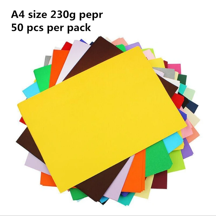 

50 pcs A4 color cardboard 230g cover paper handmade color card paper Hand-painted greeting card color photo album paper
