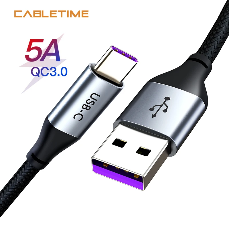 Кабель USB C Supercharge 5A Type кабель для быстрой зарядки и Huawei p20 lite Samsung Note 9 N234 | Мобильные