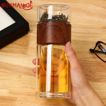 

Tea and Water Separation Double-layer Portable Glass Cups High Temperature Resistant Transparent Cups for Tea Cups Creative Cups